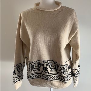 Vintage Peruvian Wool Mock Neck Sweater